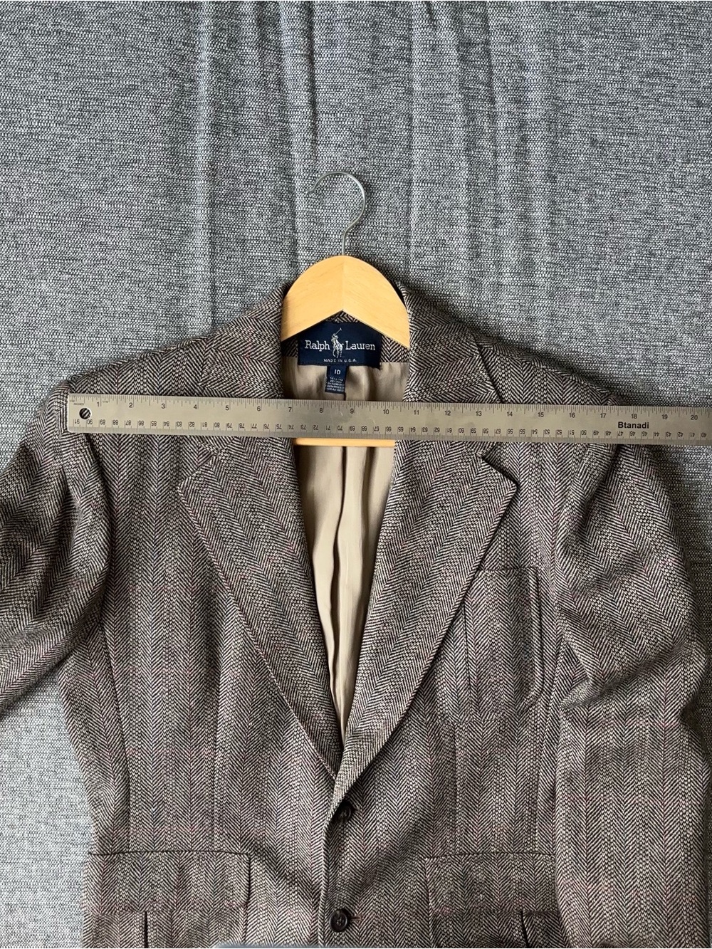Vintage Ralph Lauren Wool Silk Blazer Women’s 10 Herringbone Tweed USA Jacket - Picture 14 of 14